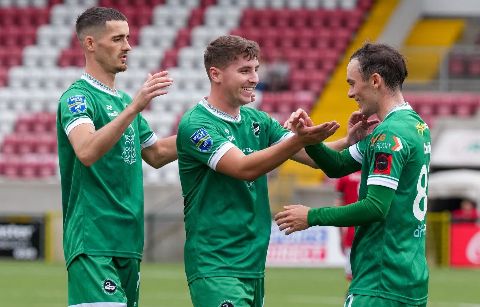 SUPER STRIKE: Seamus Duffy celebrates his excellent goal against QUB