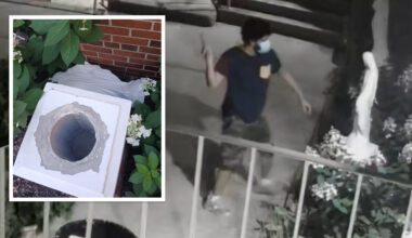VIDEO: Hammer-wielding vandal beheads Virgin Mary statue in Queens church hate crime
