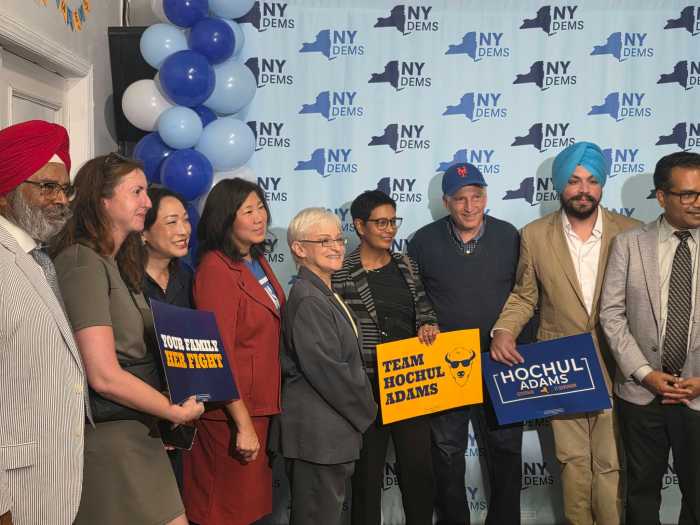 A number of Queens Democrats joined the event. Photo by Shane O'Brien.