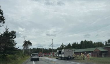 Camper fire causes traffic jam in Ray Brook, New York