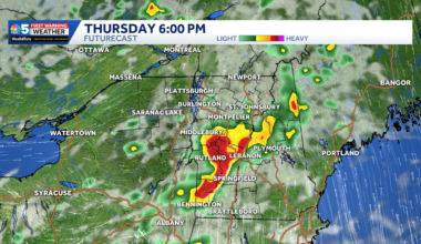 Heavy downpours, strong storms possible in Vermont, New York Thursday