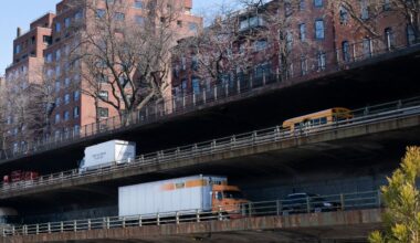 The city plans to build temporary bypass highways so crews can repair the triple cantilever while keeping the BQE operating and limiting traffic on local streets. (AP Photo/Mark Lennihan)