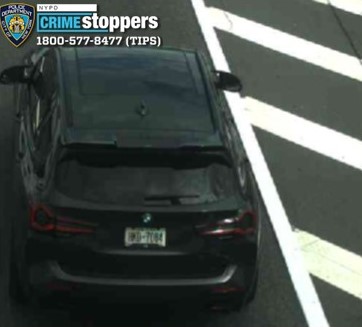 The perpetrators entered the victim’s BMW X3 with New York license plate HKD7084 and sped away southbound on Main Street toward the Long Island Expressway.