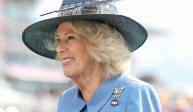 Queen Camilla Wears Queen Elizabeth’s Diamond and Sapphire Brooch For a Day at the Races