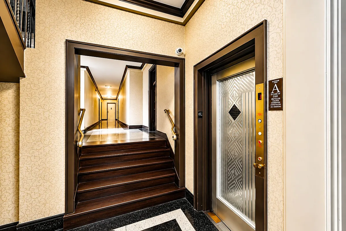 elevator with ornamental door