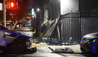 SUV jumps curb, hits woman walking with kids after crash in Bed-Stuy, Brooklyn, police say