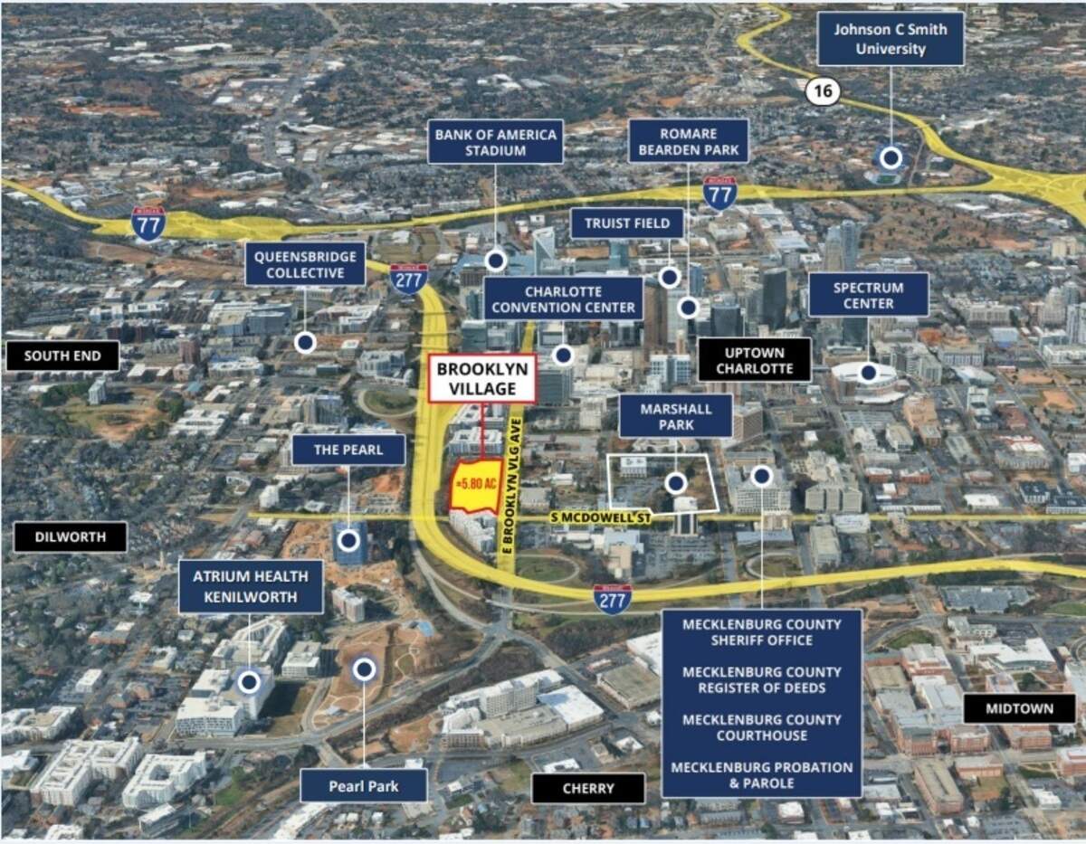 Brooklyn Village is a central project in uptown Charlotte. Real estate firm First & Early Partners owns a portion of the redevelopment and plans to move forward with housing, office and retail space.