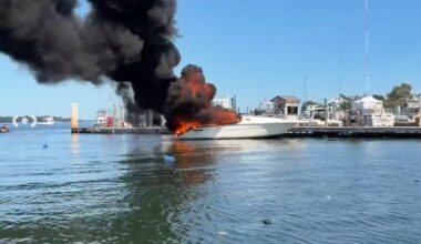 Boat catches fire off City Island, 3 injured