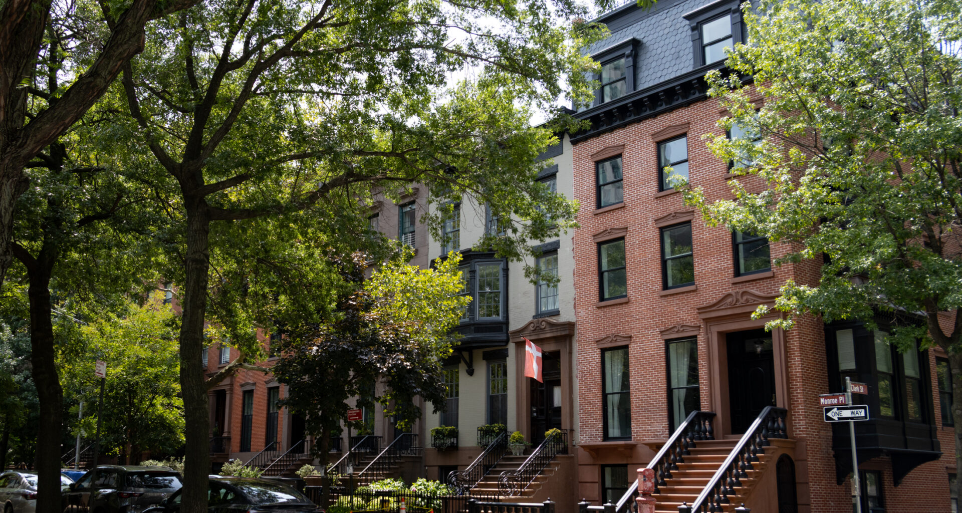 brick house with mansard roof