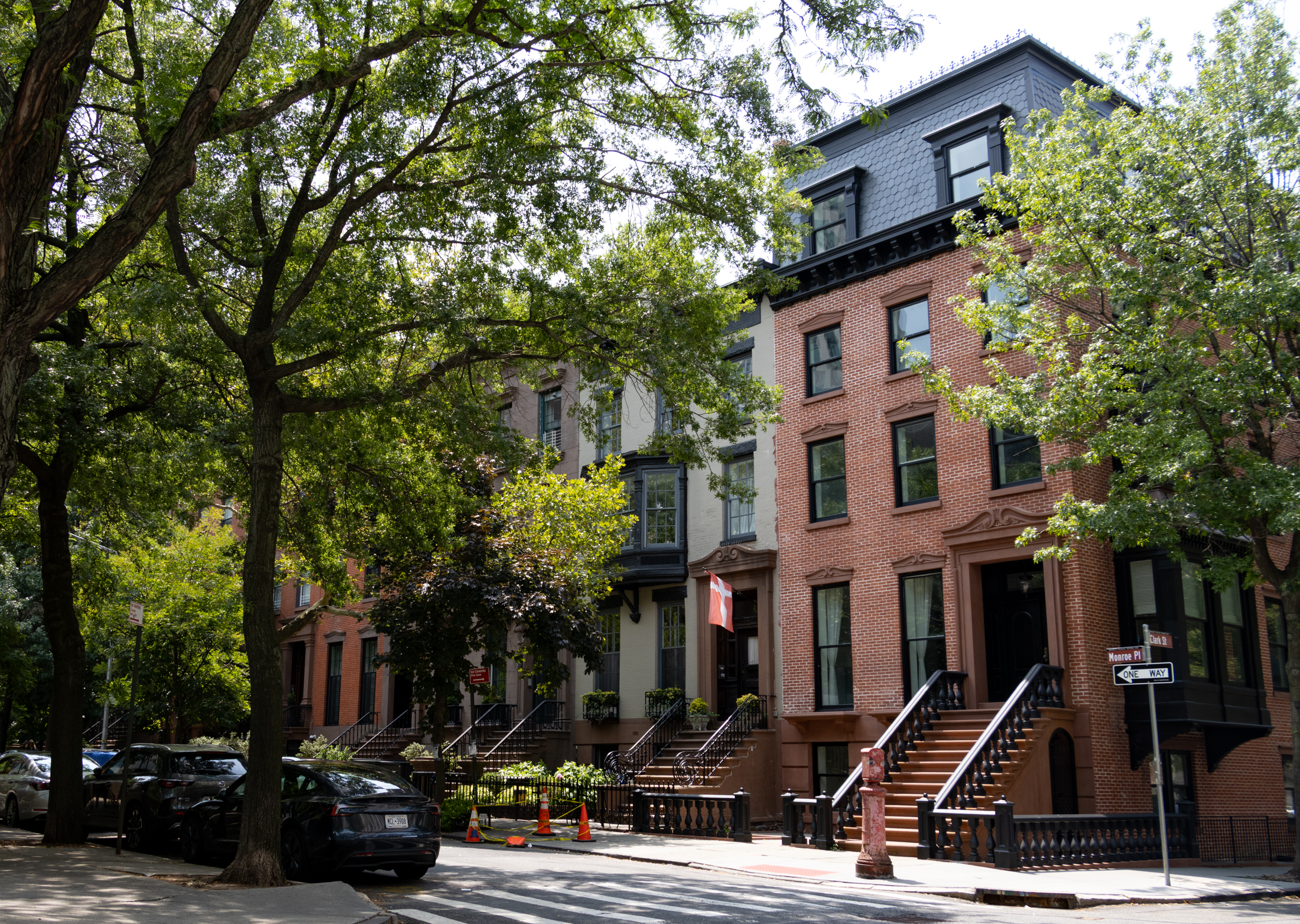 brick house with mansard roof
