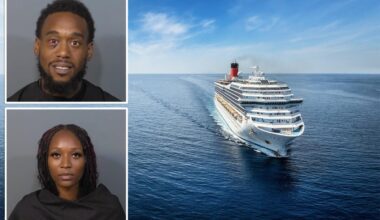 Cruise passengers Gannon Jacox and Brooklyn Hicks arrested in Port Canaveral after allegedly barging into family's cabin, attacking child