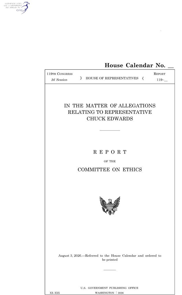 Rep. Chuck Edwards (R-NC) announced early Wednesday that he was ending his bid for a third House term, two days after the House Ethics Committee recommended he be censured by his colleagues for "unprofessional and inappropriate conduct" toward two female staffers.