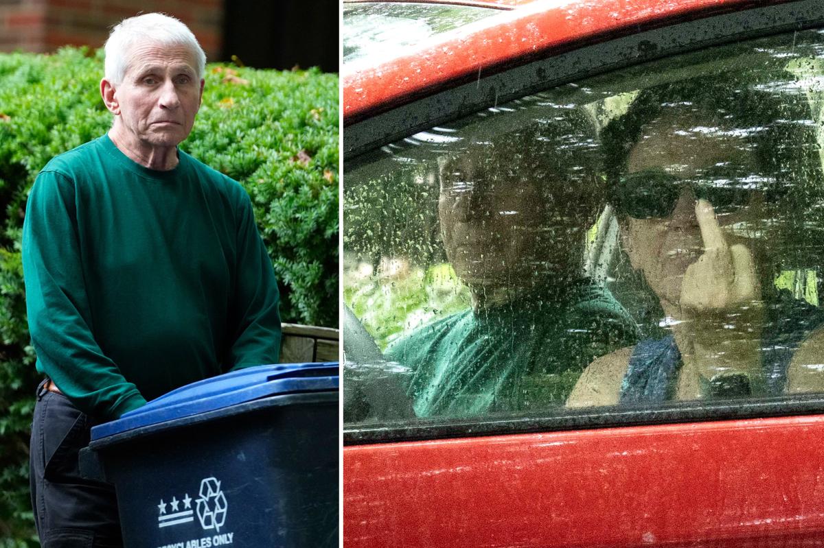 Fauci's fed-up wife flips the bird as ex-top doc miserably takes out trash hours after contempt vote