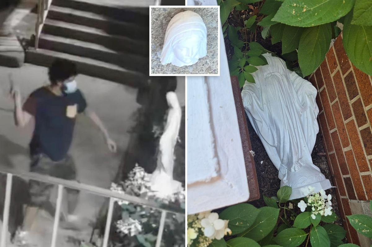 Godless hammer-wielding maniac beheads Virgin Mary statue in NYC