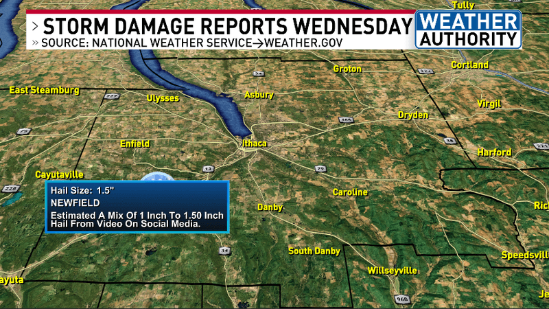 STORM DAMAGE IN TOMPKINS COUNTY WEDNESDAY