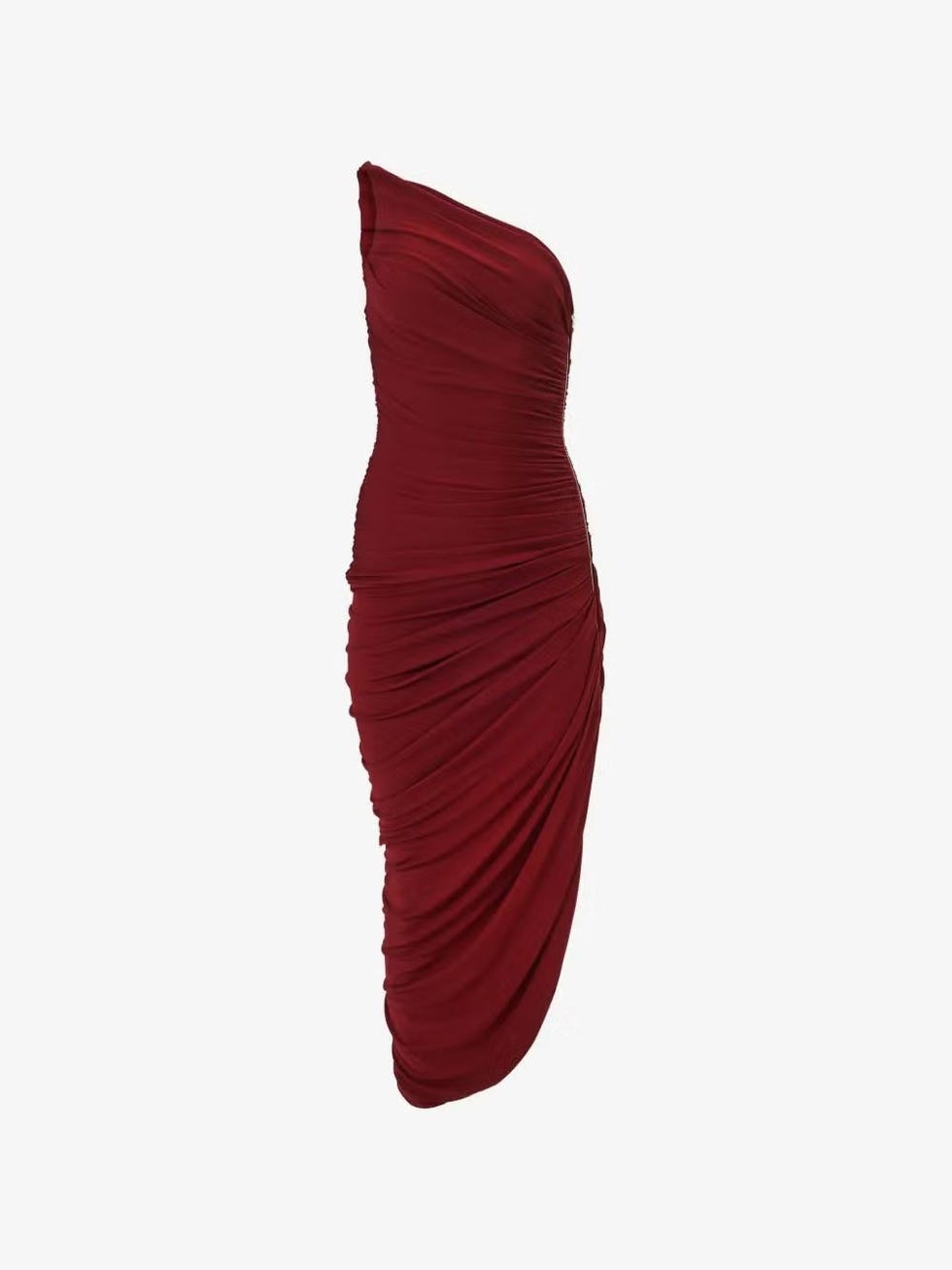 Asymmetric Ruched Midi Dress Asymmetric Ruched Midi Dress