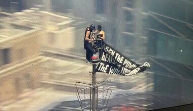 Empire State Building couple kiss outside court after burglary charges