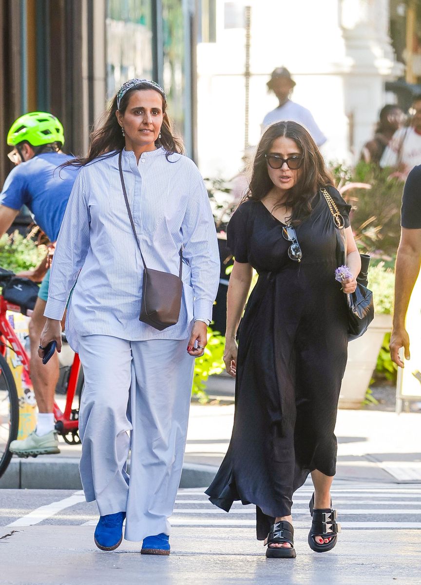 

Actress Salma Hayek was spotted out in New York City alongside Sheikha Al-Mayassa bint Hamad bin Khalifa Al Thani, sister of Quatar's ruler. 
