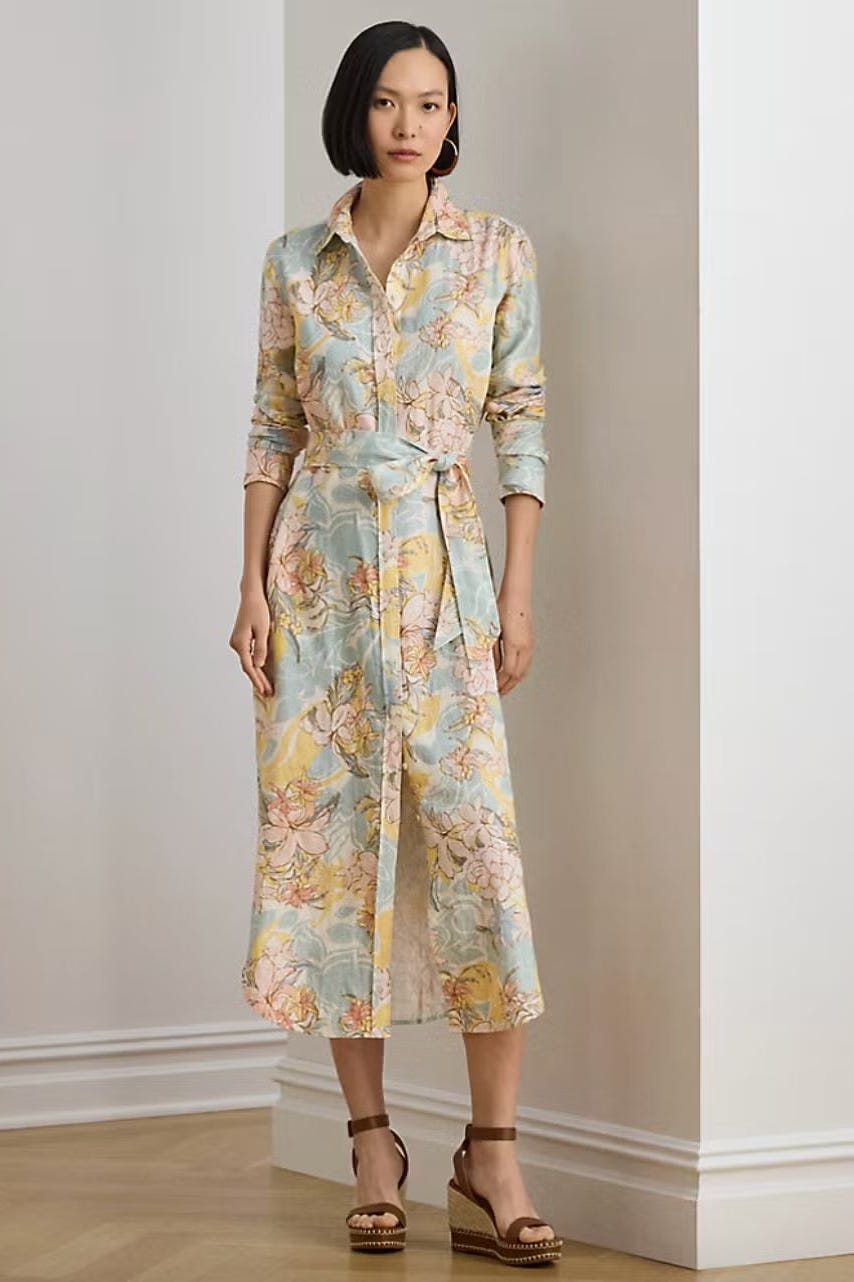 Floral Linen Shirtdress