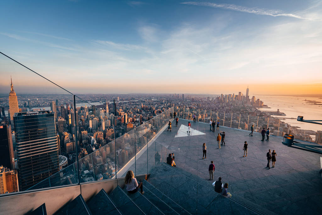 People at NYC observation deck Edge