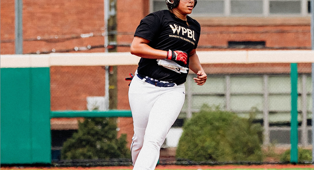 NYC and NJ players celebrate the beginning of the Women's Pro Baseball League