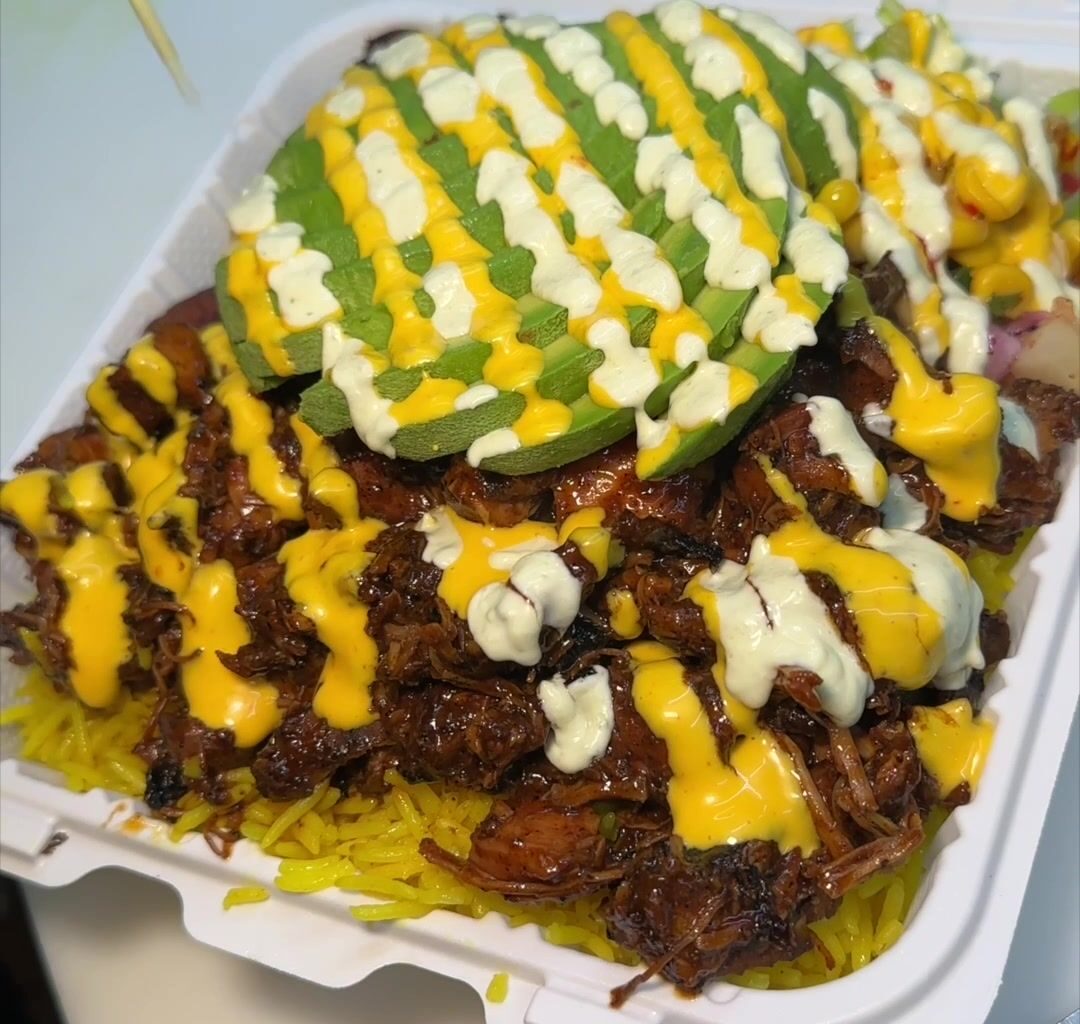 This Queens Halal Spot Is Drowning Jerk Chicken In House Sauces, And Lines Are Out The Door