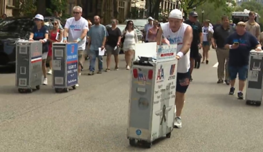 Retired flight attendant pushes beverage cart from Boston to New York to honor 9/11 victims – Boston 25 News