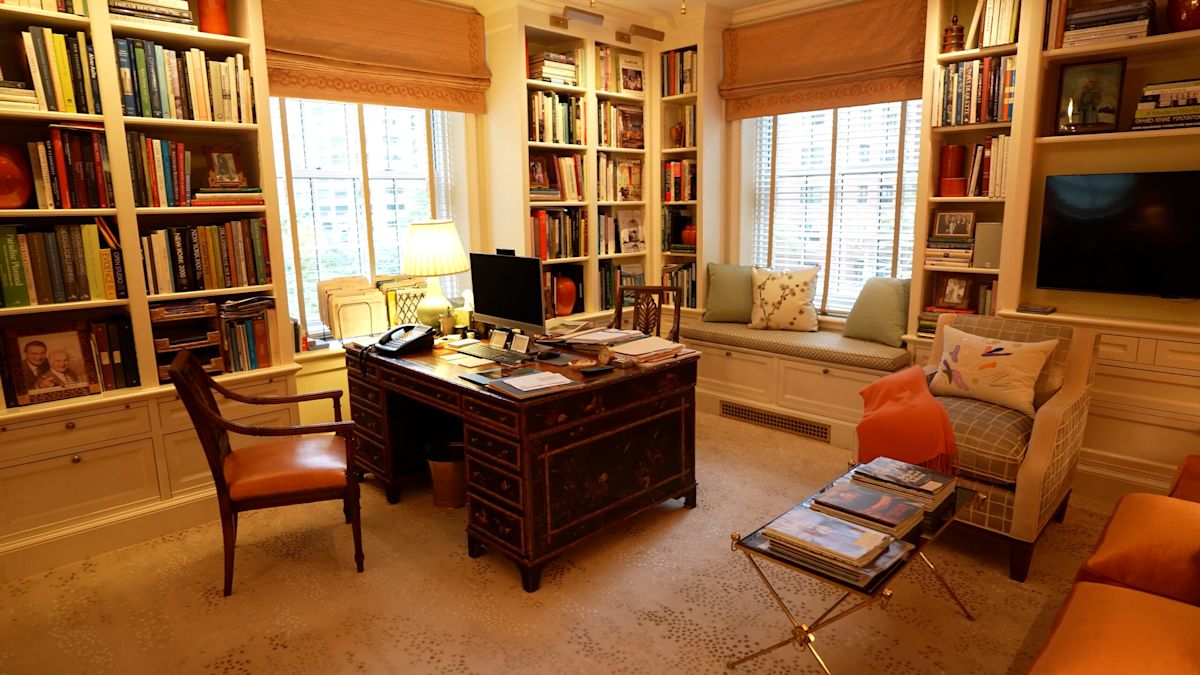 A Legendary Designer's Book-Filled Library & Studies in NYC
