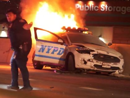 NYPD Patrol Car Goes Up in Flames After BMW Crash in The Bronx: Video