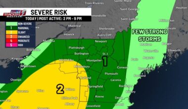 Upgraded severe risk for Vermont, New York today
