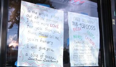 Bronx pizzeria owner’s sign to people eating from his trash: ‘Come inside’