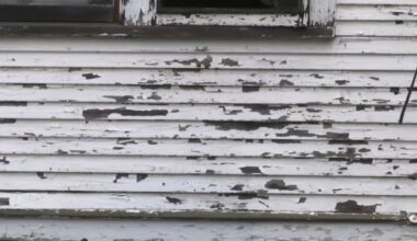 Paint chipping off a house