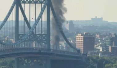 Traffic snarled on the Brooklyn Queens Expressway and Grand Central Parkway after semi-truck burst into flames on the RFK Bridge Friday morning