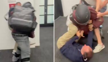 Uber Eats delivery driver attacks Barstool employee in shocking, caught-on-camera brawl at NYC headquarters