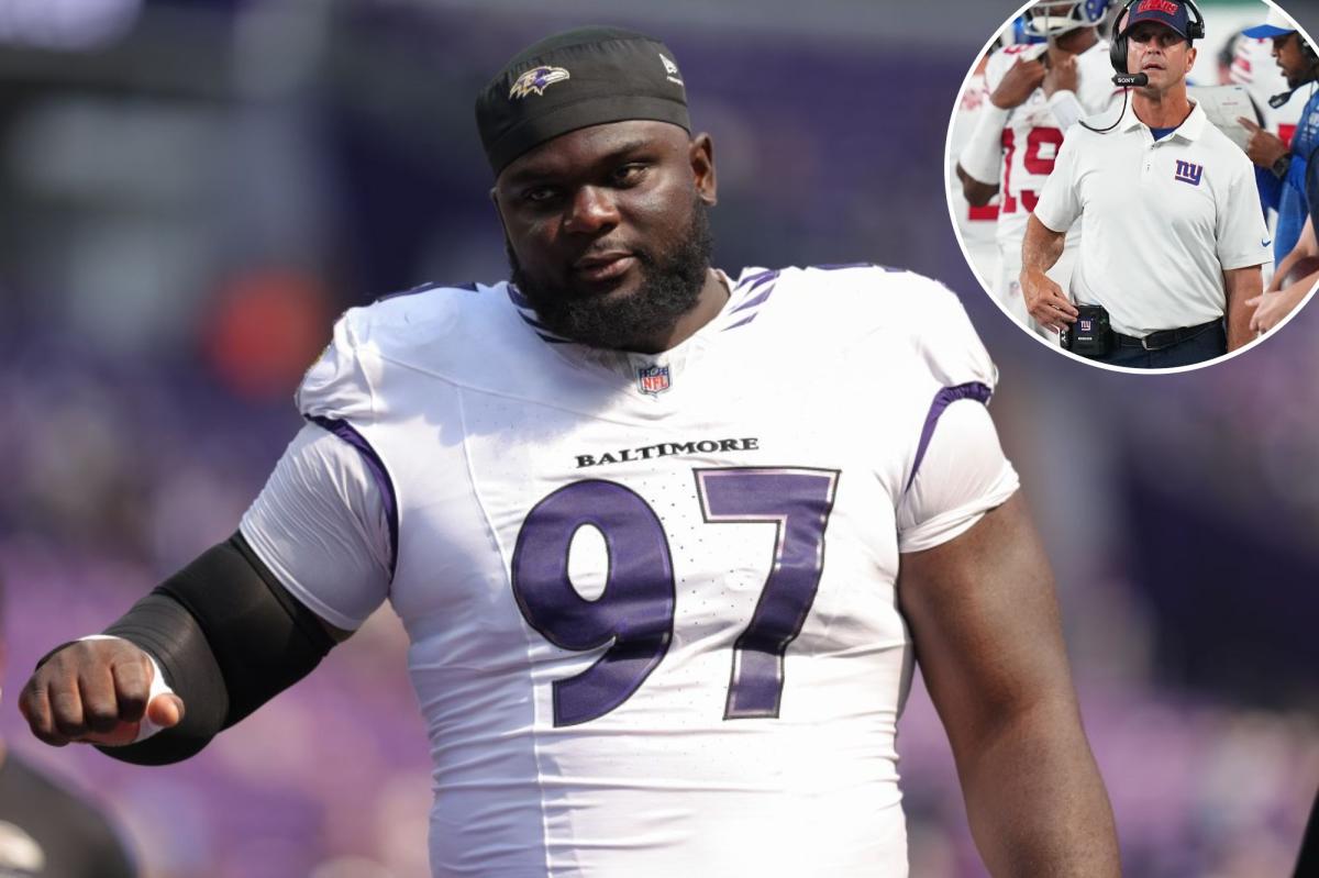 Giants beef up defensive line by trading for Ravens' C.J. Okoye in John Harbaugh reunion
