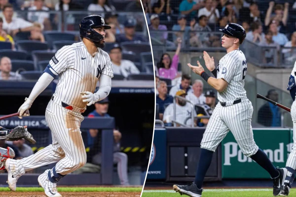 Late-inning offensive surge powers Yankees over Red Sox to split doubleheader