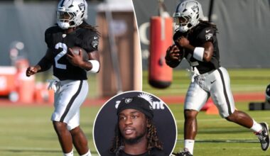 Raiders' Ashton Jeanty suffers leg injury, helped off field in stunned silence