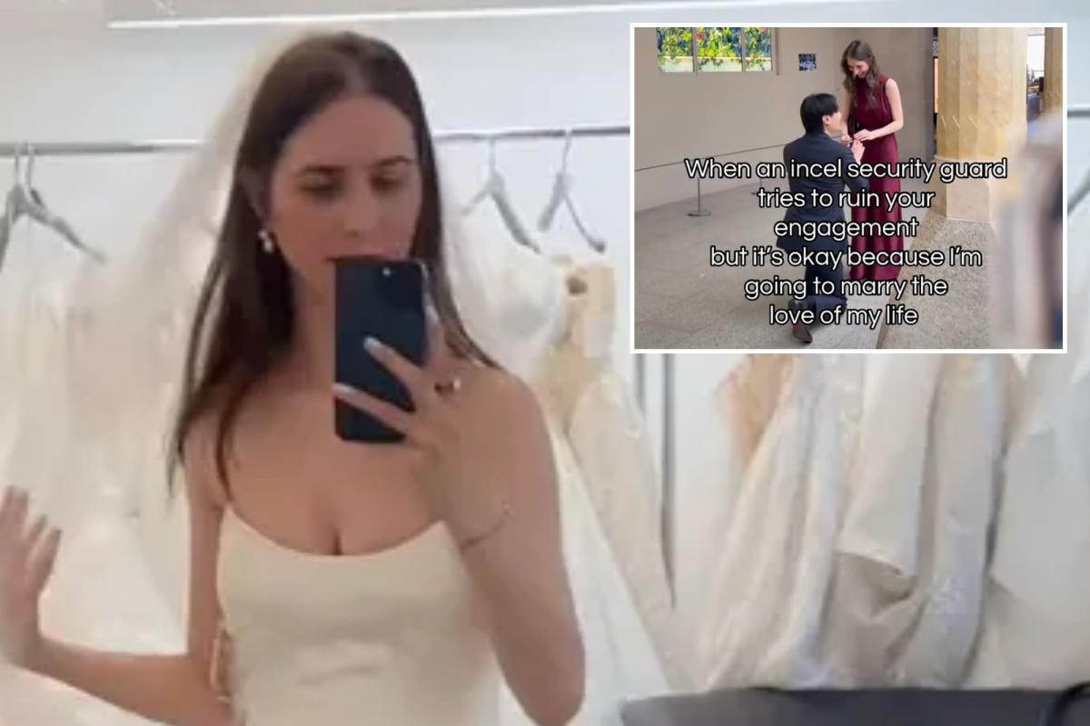 Met security guard ‘ruins’ romantic wedding proposal by ordering kneeling groom to ‘get up’