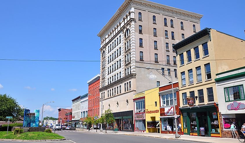 The historic downtown of Watertown, New York. 