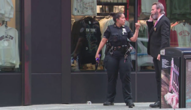 Times Square intersection shut down after officer-involved shooting