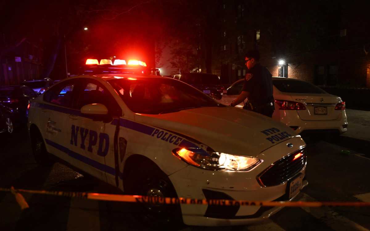 NYPD car at scene of Brooklyn shooting