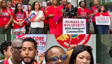 NYSNA Holds Maimonides Vigil to Protest Healthcare Shortages Caused by End of TPS for Haitian Immigrants