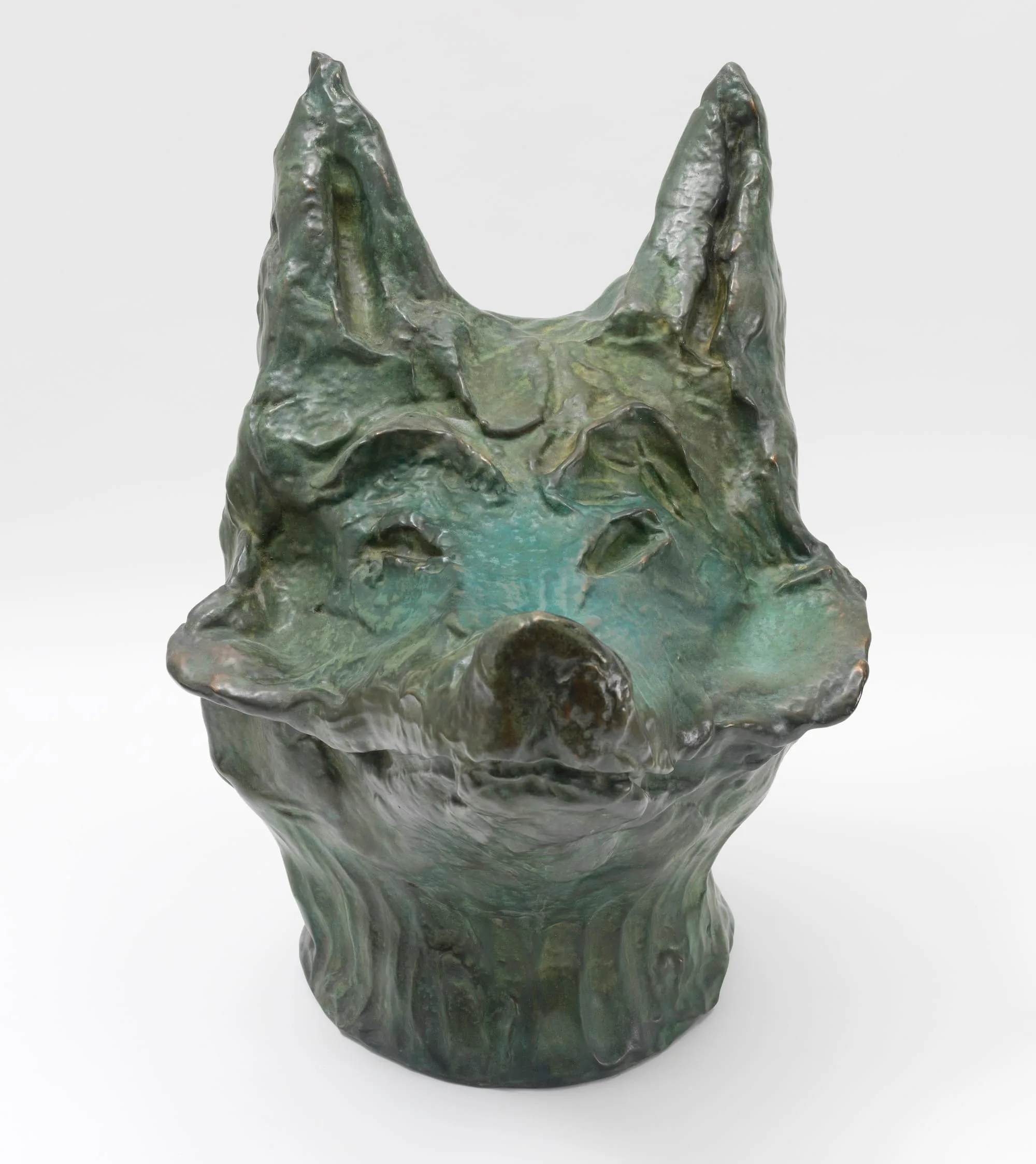 Bronze sculpture ‘Urban Trickster’ by Jaune Quick-to-See Smith, depicting a stylized animal.