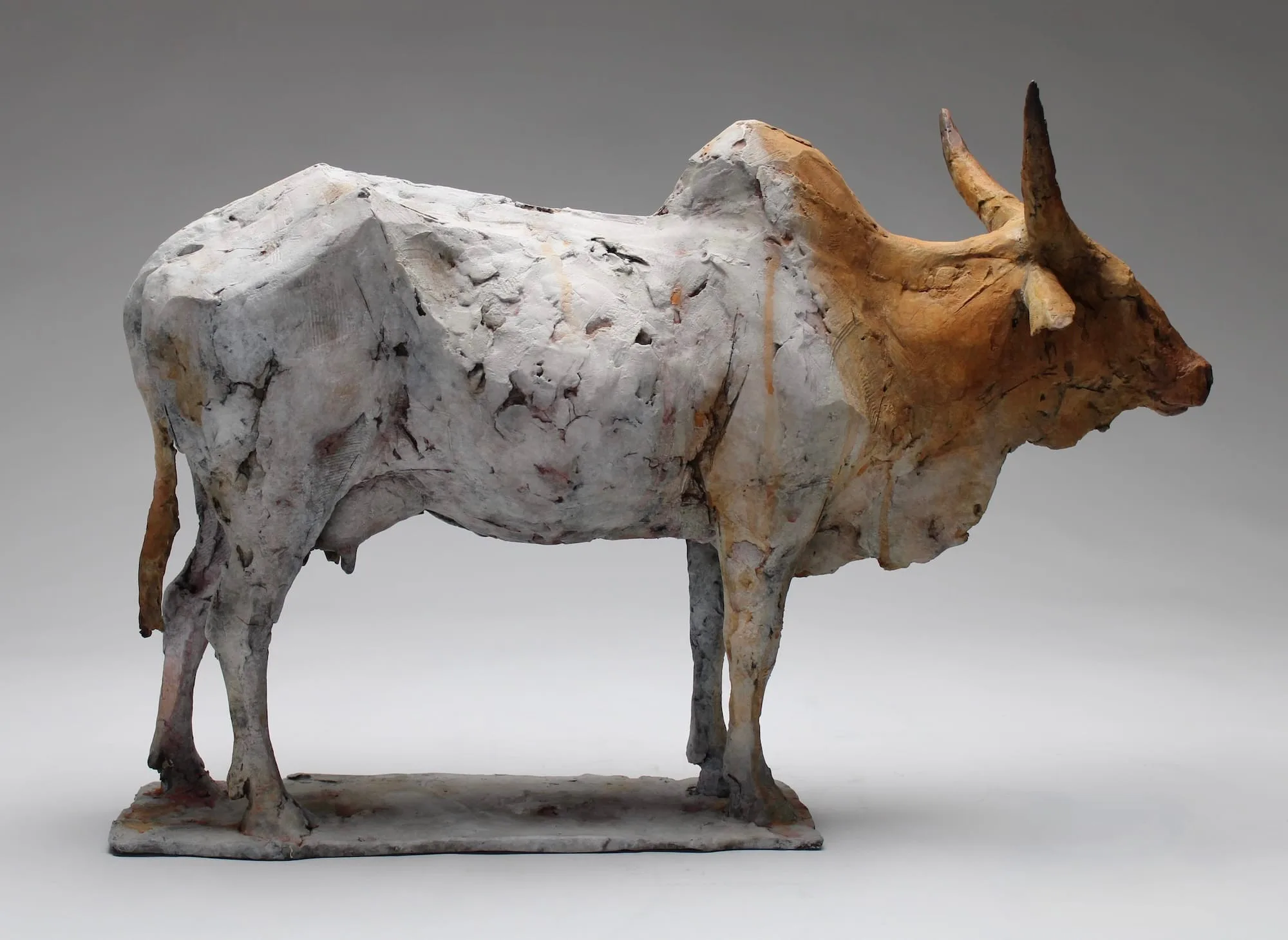 Nichola Theakston's bronze 'Sacred Cow' sculpture showcased in a limited edition.