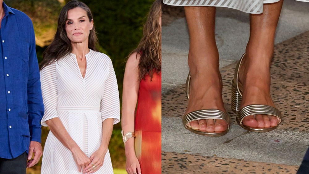 Queen Letizia of Spain hosts a dinner for authorities at the Marivent Palace on Tuesday in Palma de Mallorca, Spain.