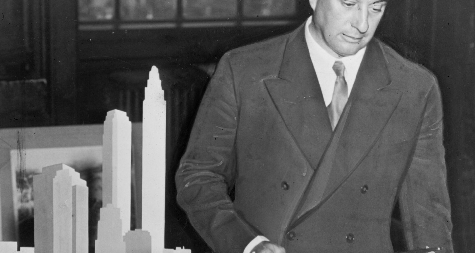 black and white photo of Robert Moses