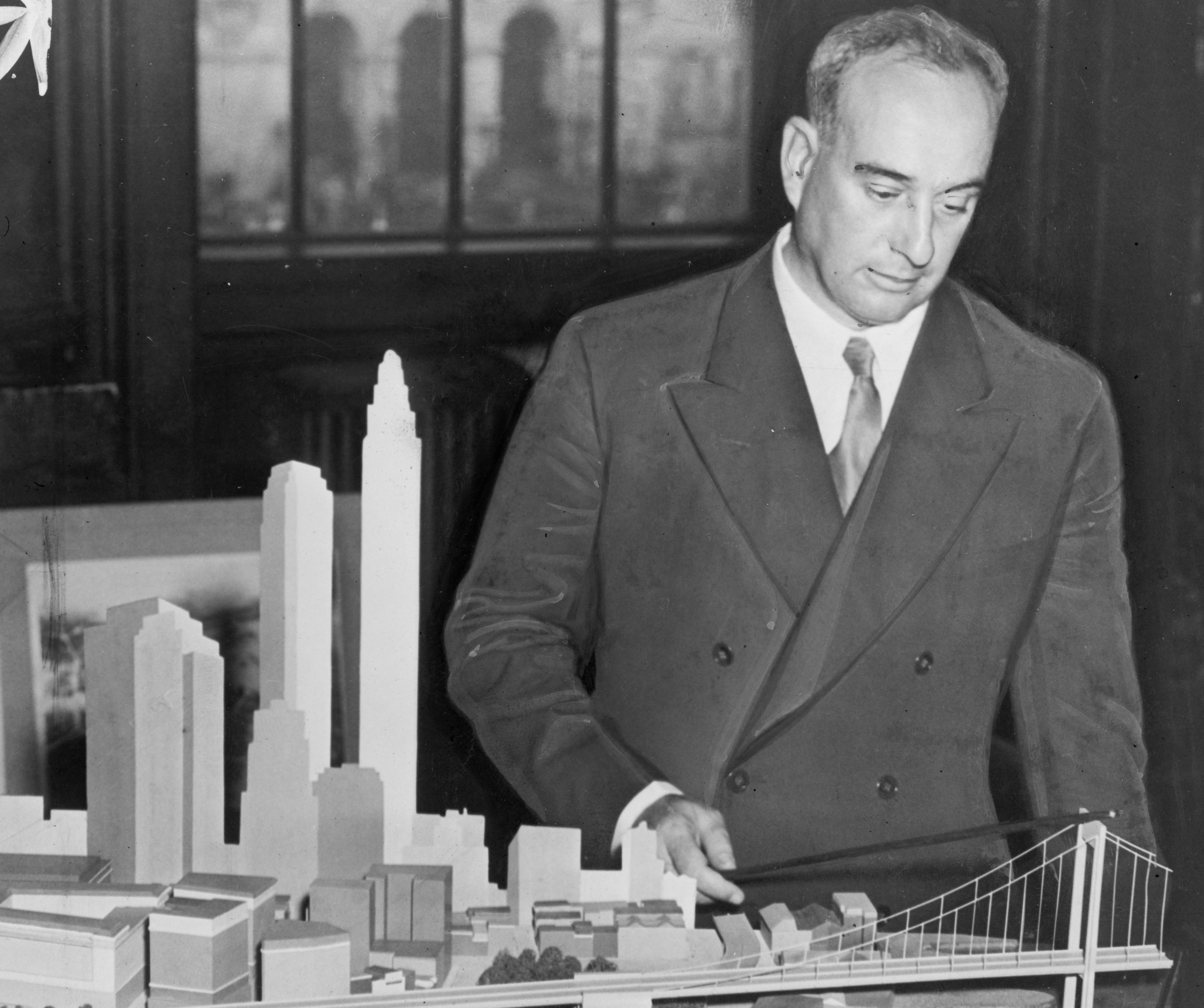 black and white photo of Robert Moses