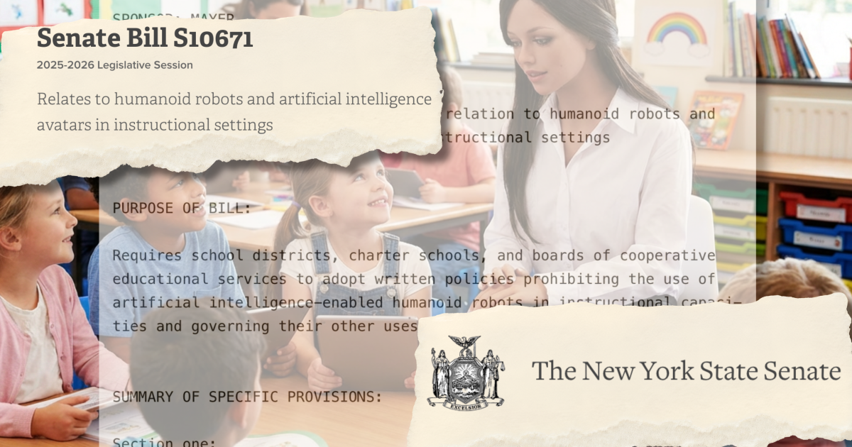 New York Bill Would Ban Humanoid Robots in Schools