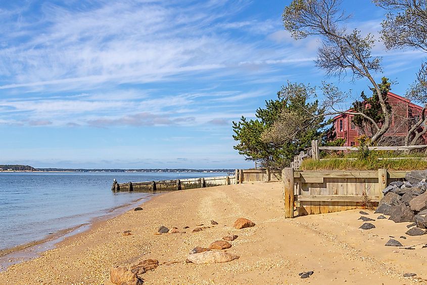 Beach landscape at Shelter Island, New York.