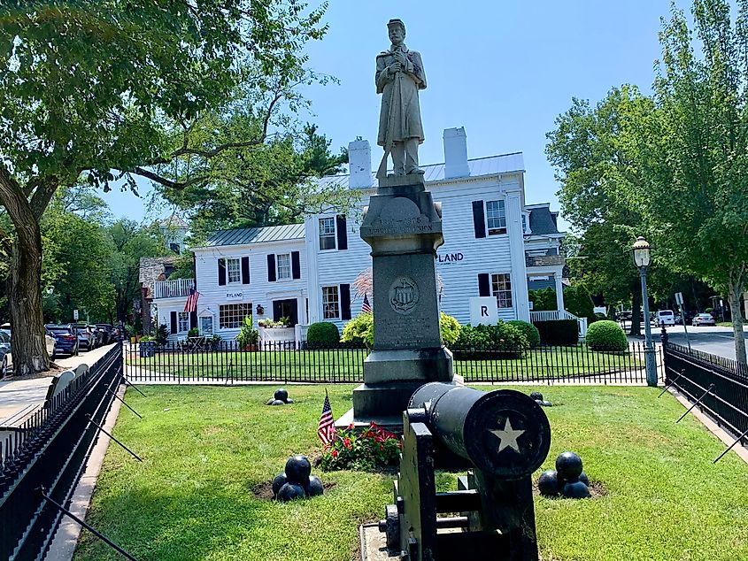 Civil war monument in Sag Harbor, New York